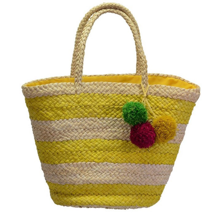 Borsa in paglia ponpon - VACCHETTI GIUSEPPE - 34318363099352