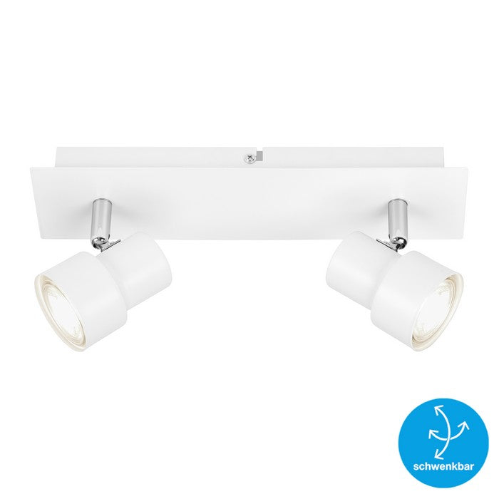 Applique moderno 2 spot bianco Rock led - BRILONER - 34277268029656