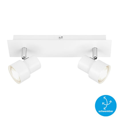 Applique moderno 2 spot bianco Rock led