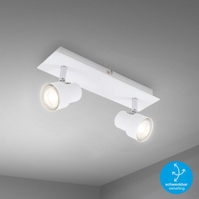 Applique moderno 2 spot bianco Rock led - BRILONER - 34277268291800