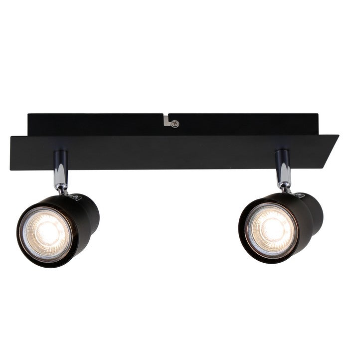 Applique 2 spot moderno nero Rock led - BRILONER - 34277271929048