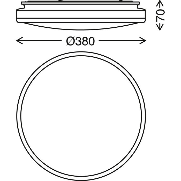 Plafoniera Skizo 39 cm led con bordo nero - BRILONER - 34277274419416