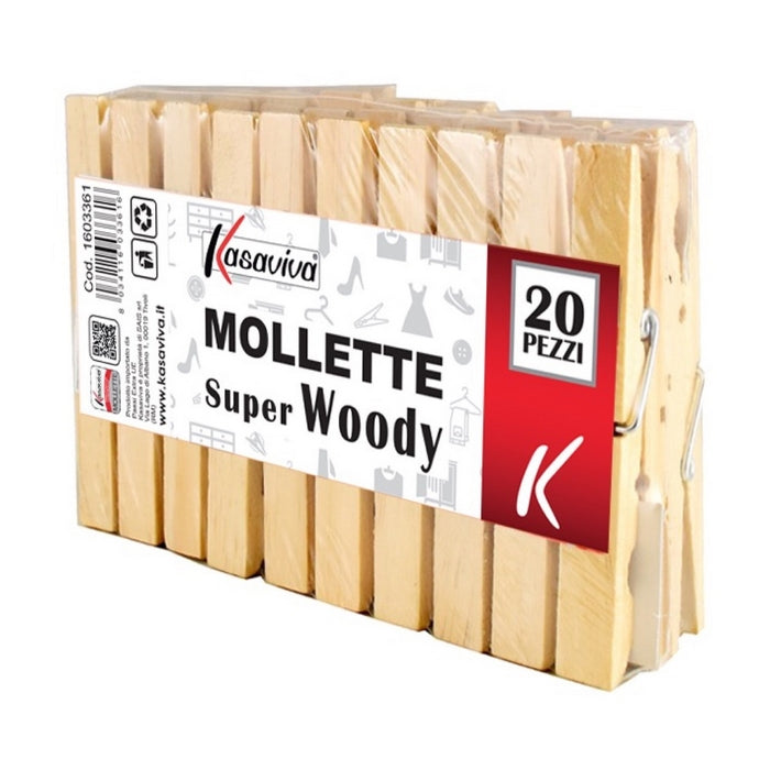 Set 20 mollette Woody in legno - KASAVIVA - 34274849554648