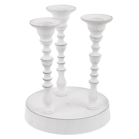 Candelabro natalizio in alluminio bianco 18 cm 3 fuochi - Kylie - BIZZOTTO - 