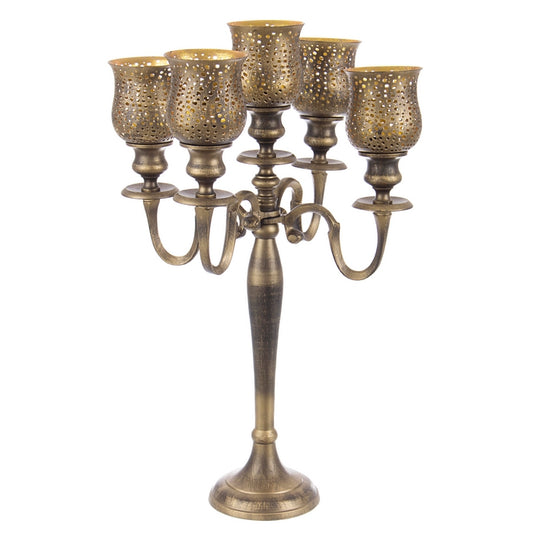 Candelabro natalizio 5 fuochi brunito 62 cm - Sharyn - BIZZOTTO - 