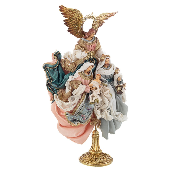 Natività con angelo sacra famiglia color azzurro 51 cm - Liberty - BIZZOTTO - 35959211065560