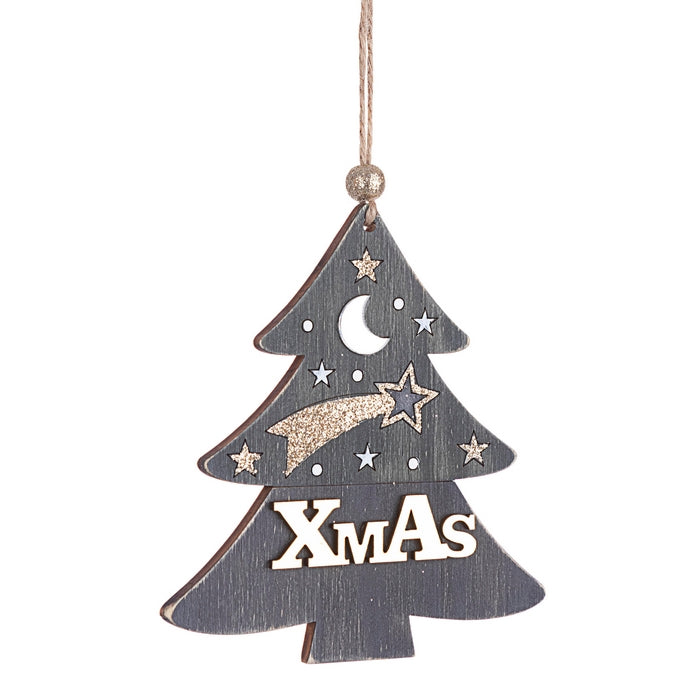 Pendaglio natalizio in legno con scritta Xmas - Darknes - BIZZOTTO - 35976155431128