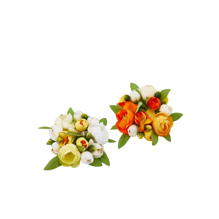 Corona decorativa con fiori artificiali - Ranuncoli - EDG - 34264508956888