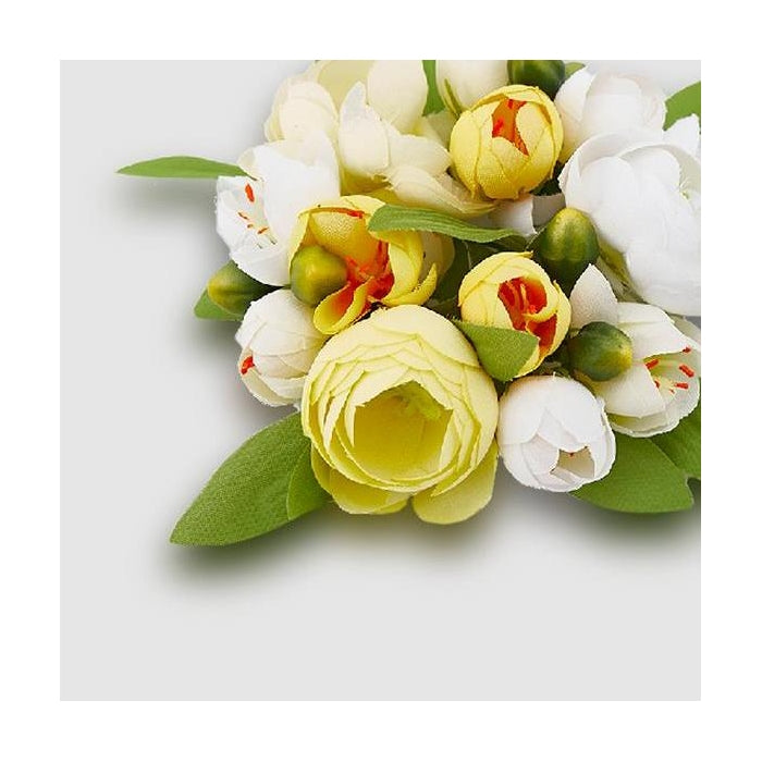 Corona decorativa con fiori artificiali - Ranuncoli - EDG - 34264509055192