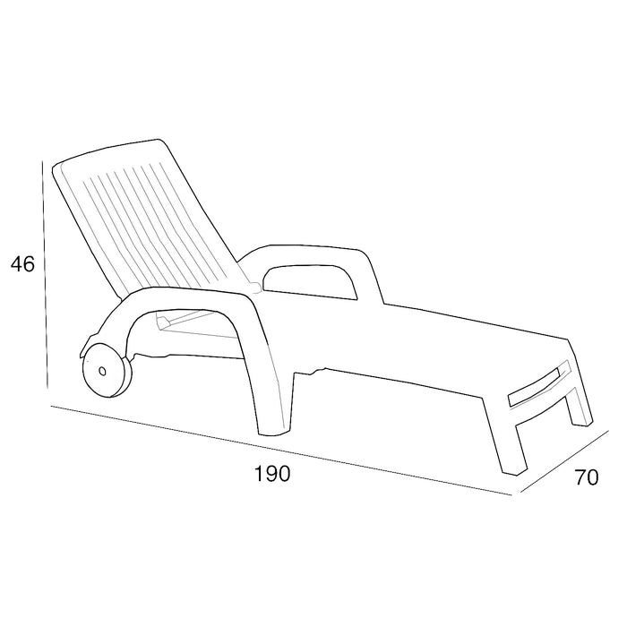 Miami lettino da giardino in polipropilene effetto rattan - BICA - 34320879616216