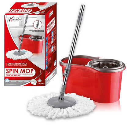 Spin mop con ricambi rosso