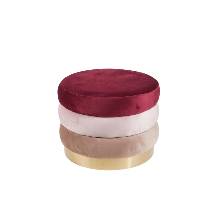 Pouf in velluto con base in ottone - Trestrati - EDG - 34259449774296