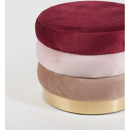 Pouf in velluto con base in ottone - Trestrati