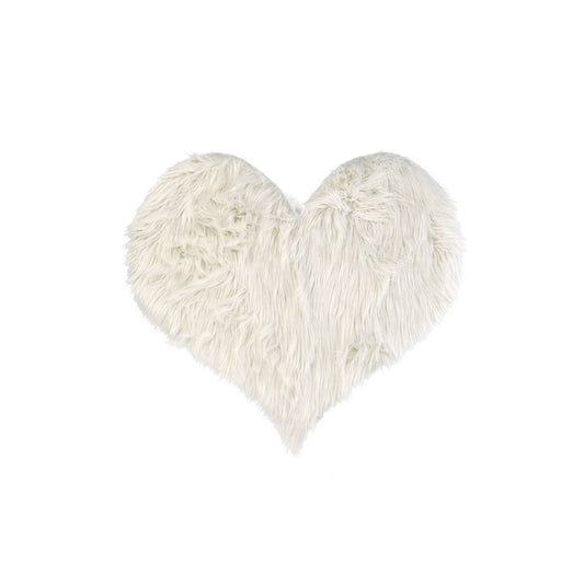 Tappeto Cuore Furry in tessuto bianco - AD TREND - 