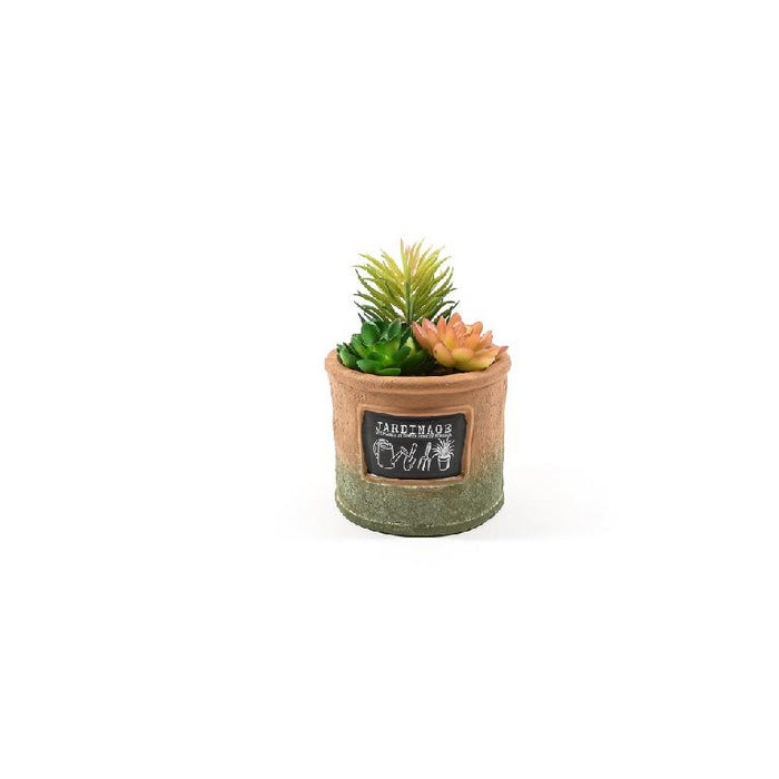 Composizione piante grasse artificiali in vaso 16 cm - MERCURY - 34265605505240