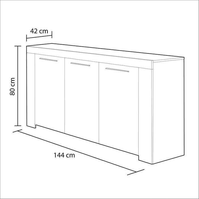 Credenza a 3 ante Ambit - FORES - 34264555684056