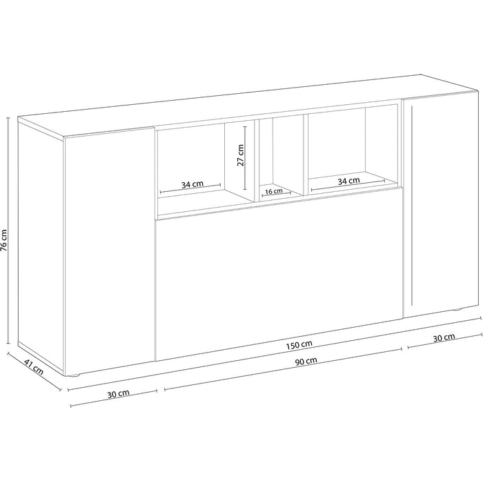 Credenza 3 ante con vani - Loira - FORES - 34569636872408