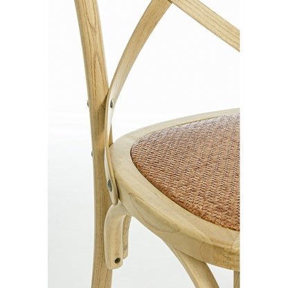 Sedia in legno con seduta imbottita rattan - Cross