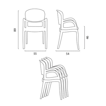 Poltrona in policarbonato impilabile - Joker