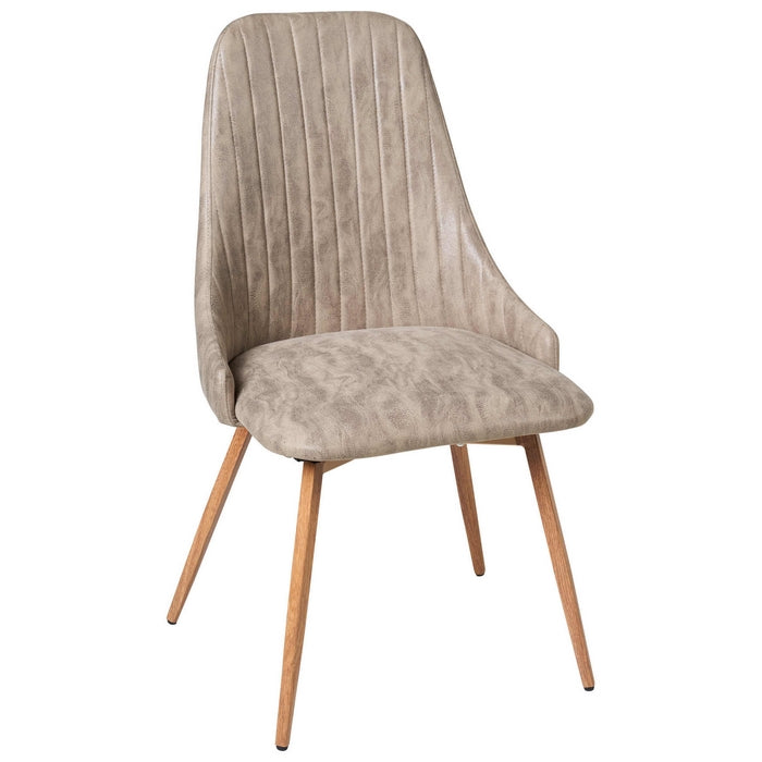 Sedia Terese giro 180 in pelle con gambe in legno - NOVITA' HOME - 34265112772824