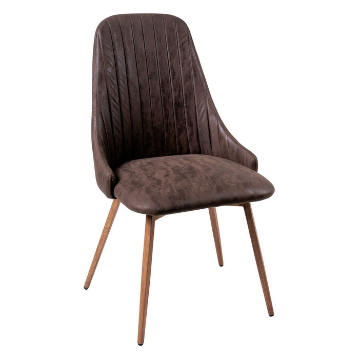 Sedia Terese giro 180 in pelle con gambe in legno - NOVITA' HOME - 34265114968280