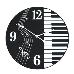 Orologio Music in legno tondo