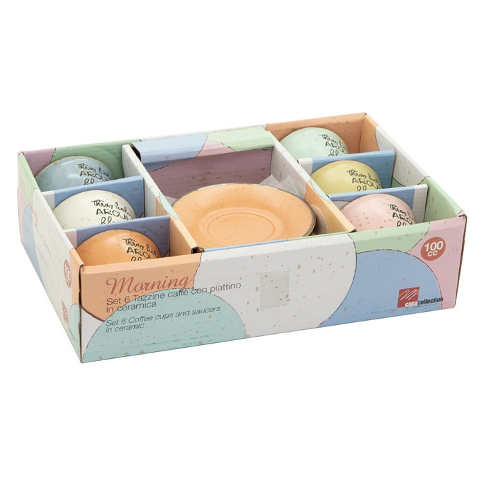 Set 6 tazzine colorate con piattino - Morning - CASA COLLECTION - 34276207231192