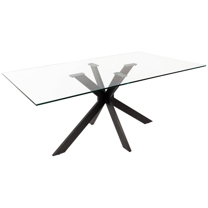 Tavolo con top in vetro e gambe nere 180x100 - Breeze - CASA COLLECTION - 34278620496088