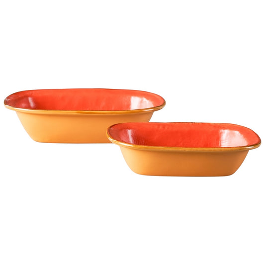 Mediterraneo - set 2 pirofile piccole colorate in gres - NOVITA' HOME - 34276322607320