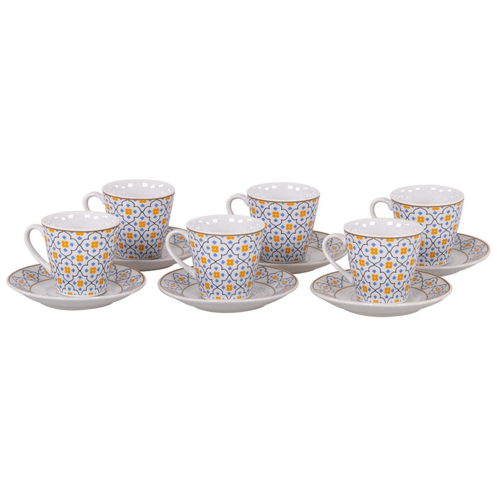 Set da 6 tazzine da caffe in porcellana con piattino - CASA COLLECTION - 34276326244568