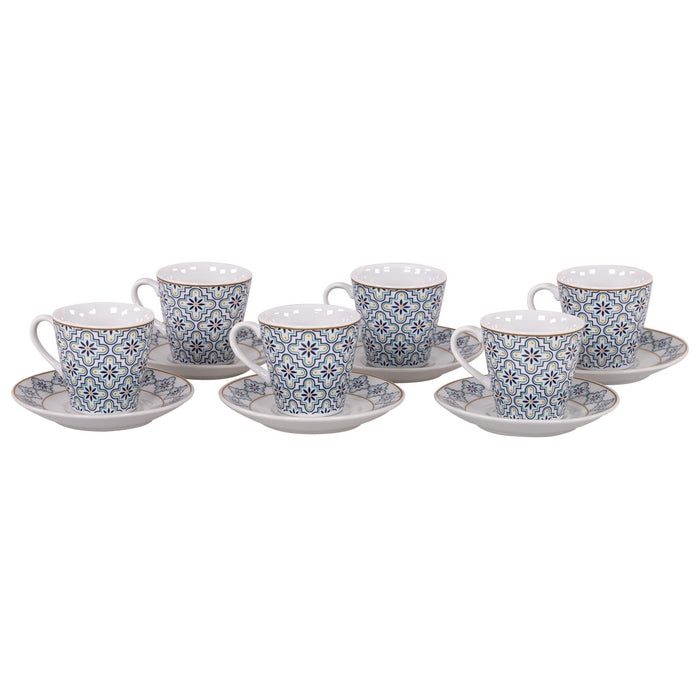 Set da 6 tazzine da caffe in porcellana con piattino - CASA COLLECTION - 34276326572248