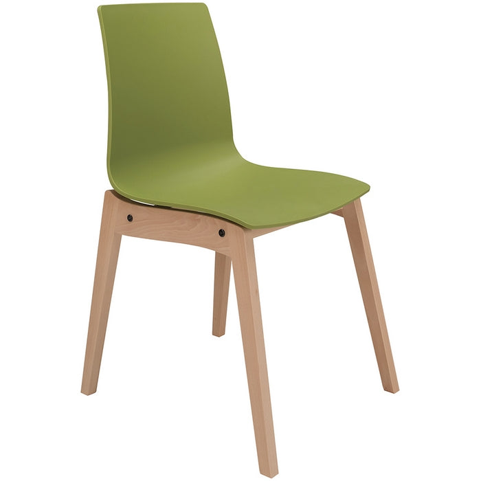 Sedia scandinava con gambe in legno e seduta in polipropilene - Candy Wood - GRAND SOLEIL - 34264215978200