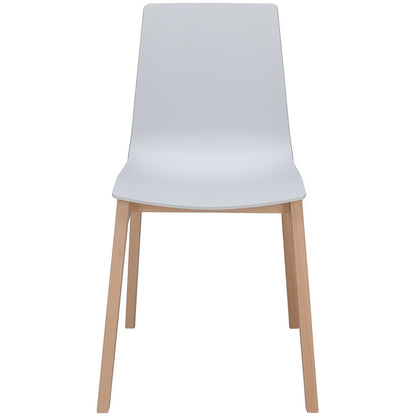 Sedia scandinava con gambe in legno e seduta in polipropilene - Candy Wood