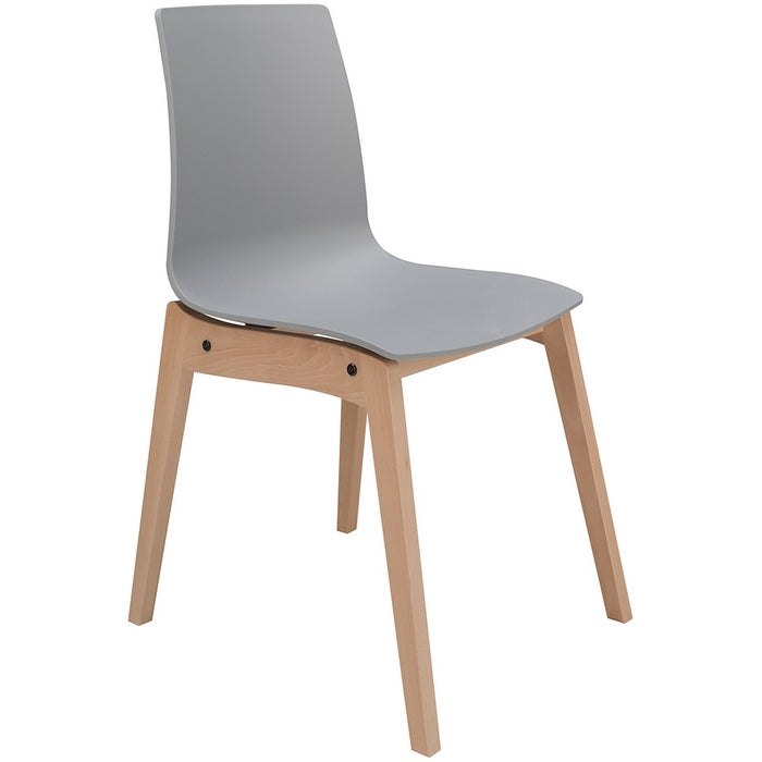 Sedia scandinava con gambe in legno e seduta in polipropilene - Candy Wood - GRAND SOLEIL - 34259774996696