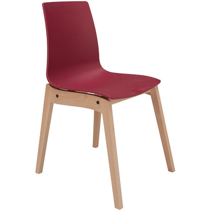 Sedia scandinava con gambe in legno e seduta in polipropilene - Candy Wood