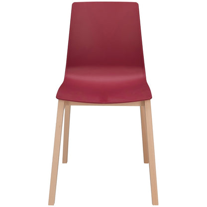 Sedia scandinava con gambe in legno e seduta in polipropilene - Candy Wood