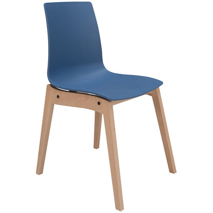 Sedia scandinava con gambe in legno e seduta in polipropilene - Candy Wood