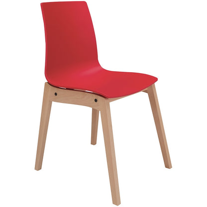 Sedia scandinava con gambe in legno e seduta in polipropilene - Candy Wood