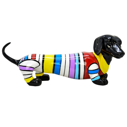 Scultura cane colorato bassotto
