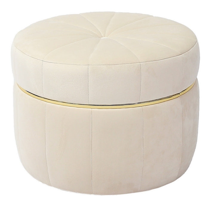 Pouf in velluto con decorazione dorata 51 cm - Dollot - AD TREND - 34265269829848