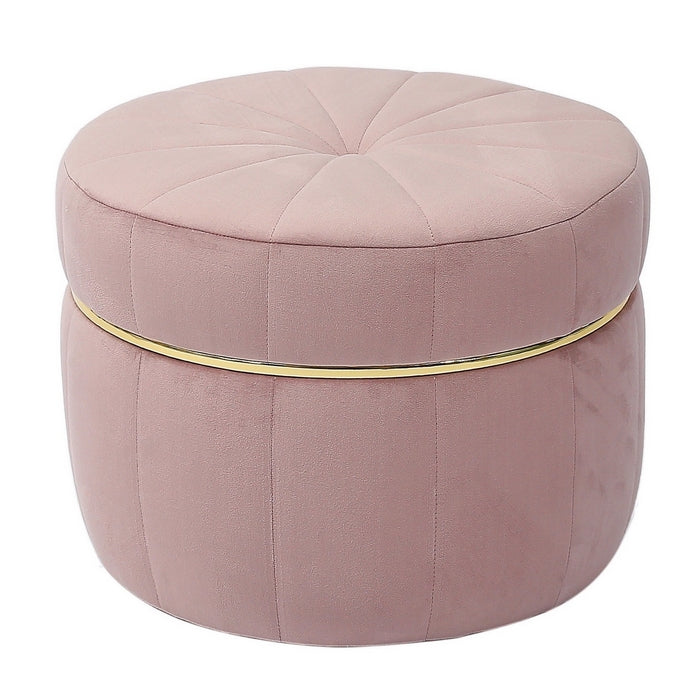 Pouf in velluto con decorazione dorata 51 cm - Dollot - AD TREND - 34259815497944