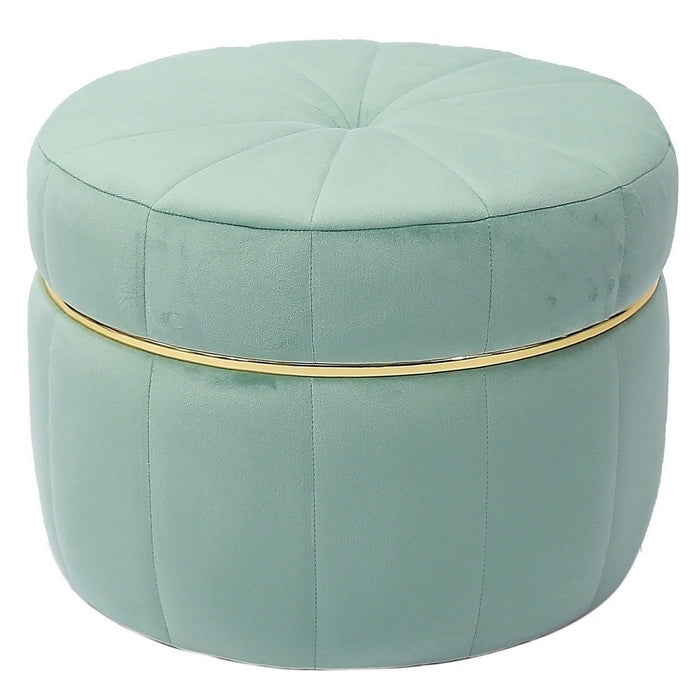 Pouf in velluto con decorazione dorata 51 cm - Dollot - AD TREND - 34259815760088