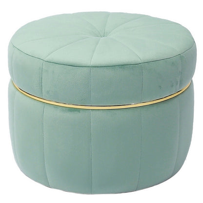 Pouf in velluto con decorazione dorata 51 cm - Dollot