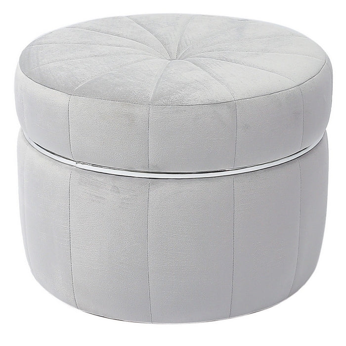 Pouf in velluto con decorazione dorata 51 cm - Dollot - AD TREND - 34268673409240