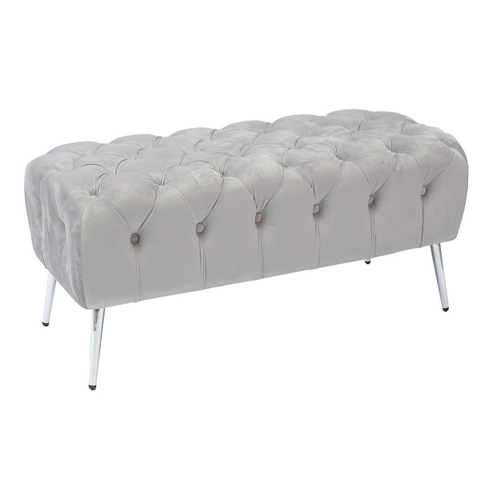 Pouf in velluto con gambe in ferro dorato - Evora - AD TREND - 34265278709976