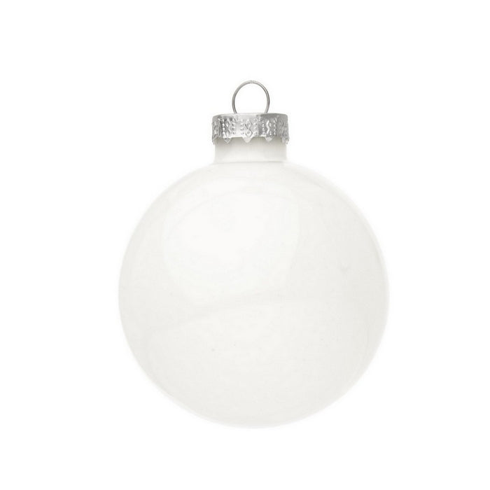 Palla di Natale in vetro bianco lucido - BIZZOTTO - 35959255007448