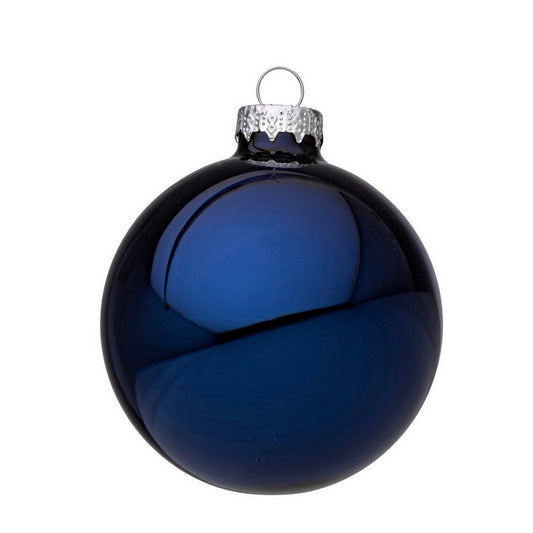 Palla di Natale in vetro blu lucido - BIZZOTTO - 35976228110552