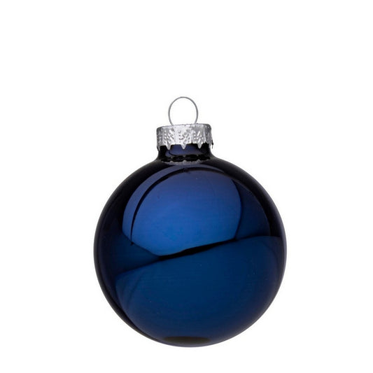 Palla di Natale in vetro blu lucido - BIZZOTTO - 35976228110552