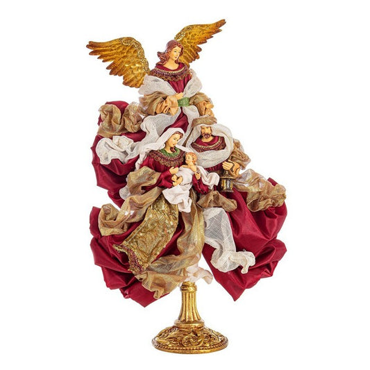 Decorazione natalizia Sacra Famiglia rosso con angelo - Baroque - BIZZOTTO - 