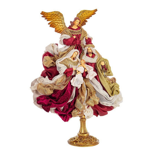 Natività con 4 figure sacra famiglia color bordeaux 46 cm - Fastosa - BIZZOTTO - 